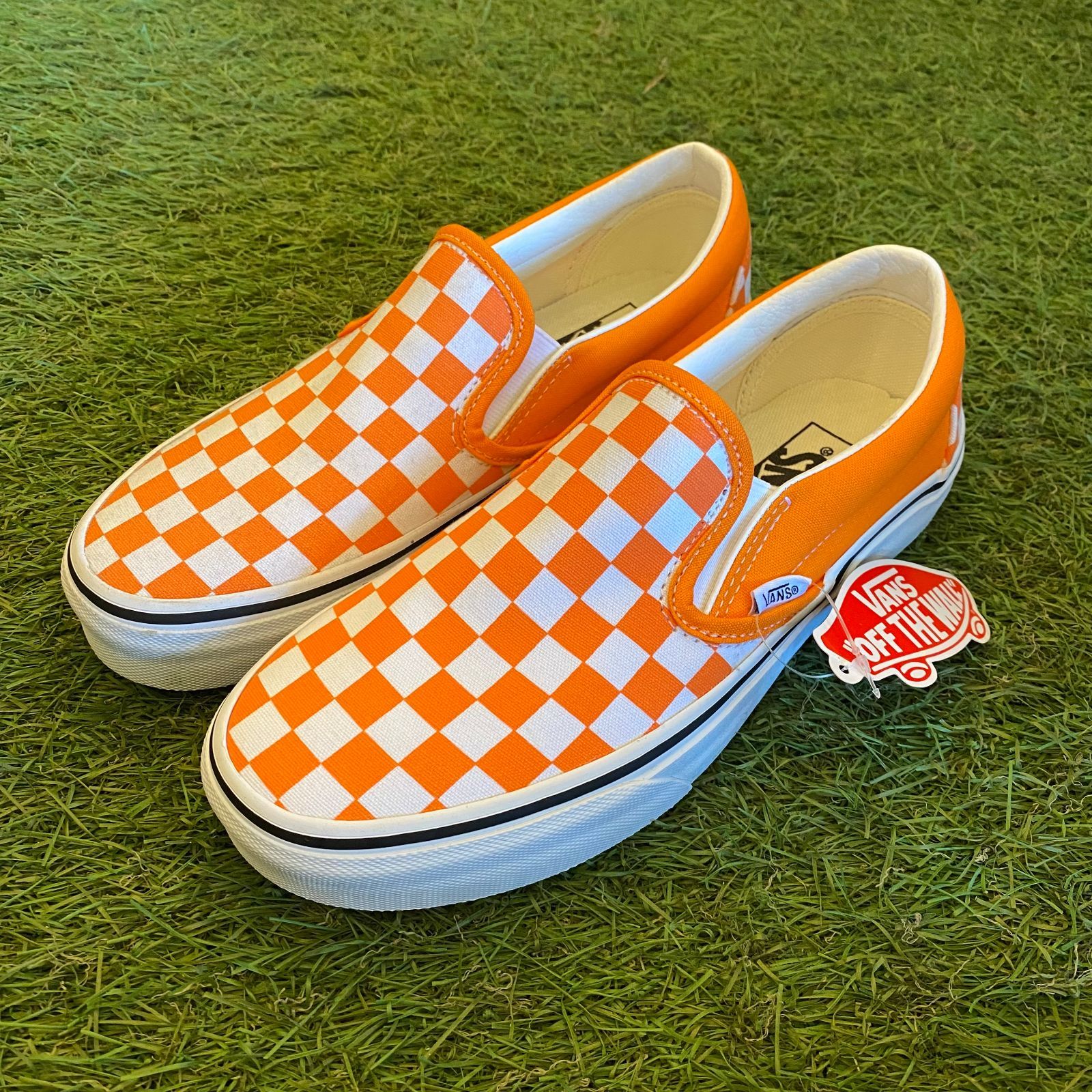 Vans shop checkered orange