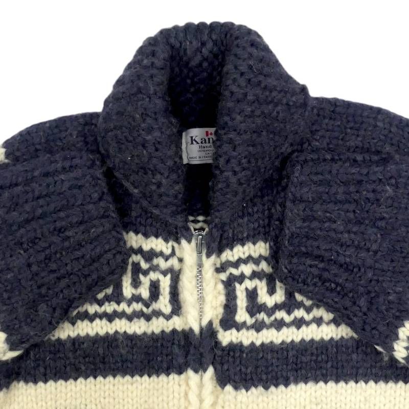 Kanata カナタ サンダーバード カウチンニット ウール セーター カウチン セーター kanata ニット L カナダ製 カナタ 紺 ネイビー