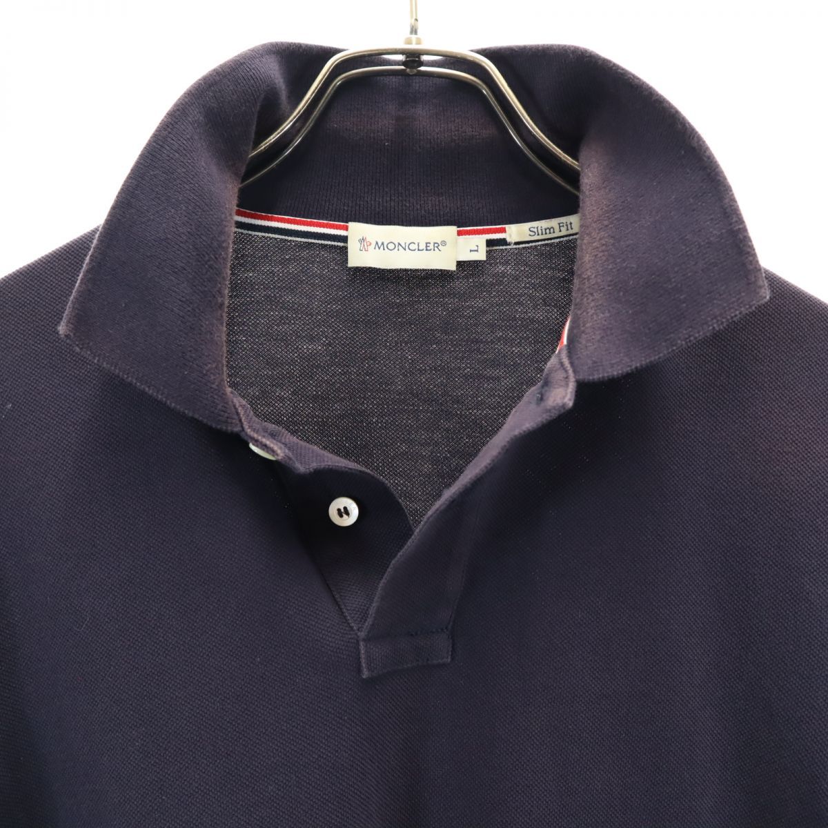 モンクレール 半袖 ハーフボタン ポロシャツ L ネイビー MONCLER