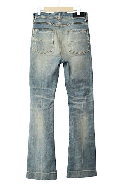 アミリダメージフレアデニム AMIRI - アミリ Broken Flair Jean ダメージ加工裾スナップボタン