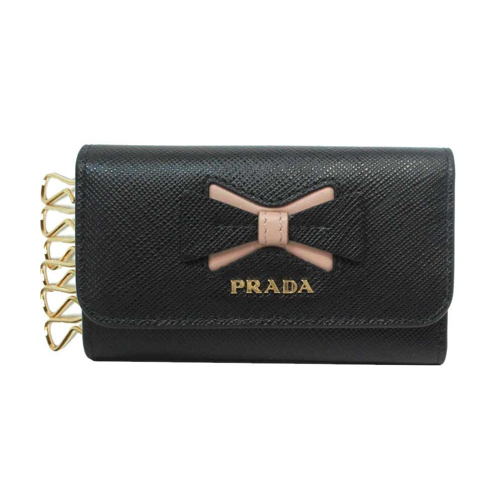 PRADA プラダ サフィアーノ レザー キーケース 6連ブラック 黒 PRADA