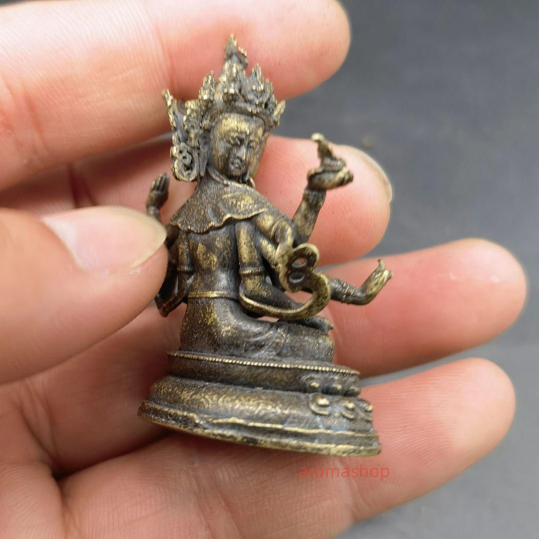 仏教美術 仏像 尊勝仏母仏像 小仏像 銅製 銅器 清・仏教古美術・