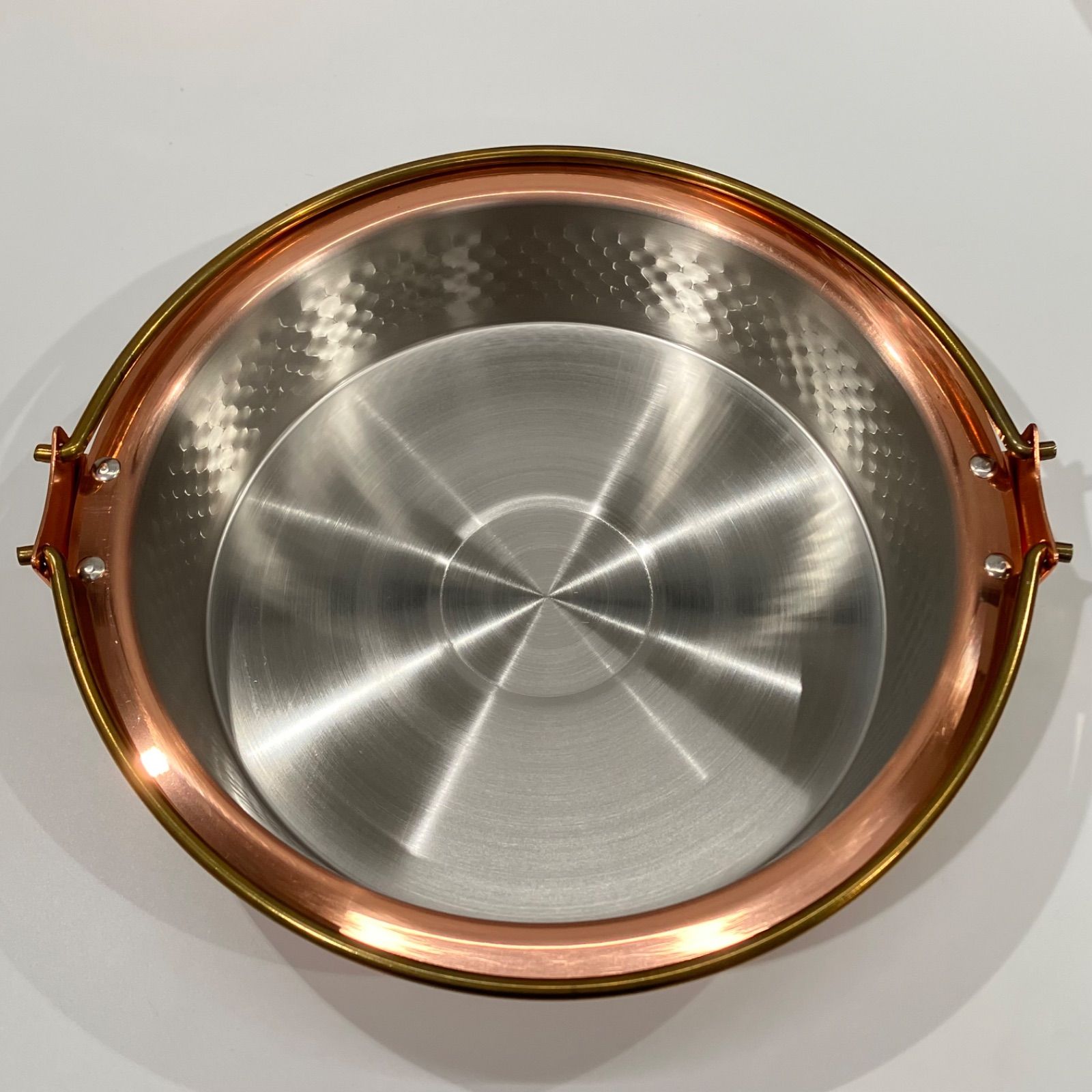 銅製 すきやき鍋 ツル付き COPPER100 HOME WARE 新光金属 【送料無料