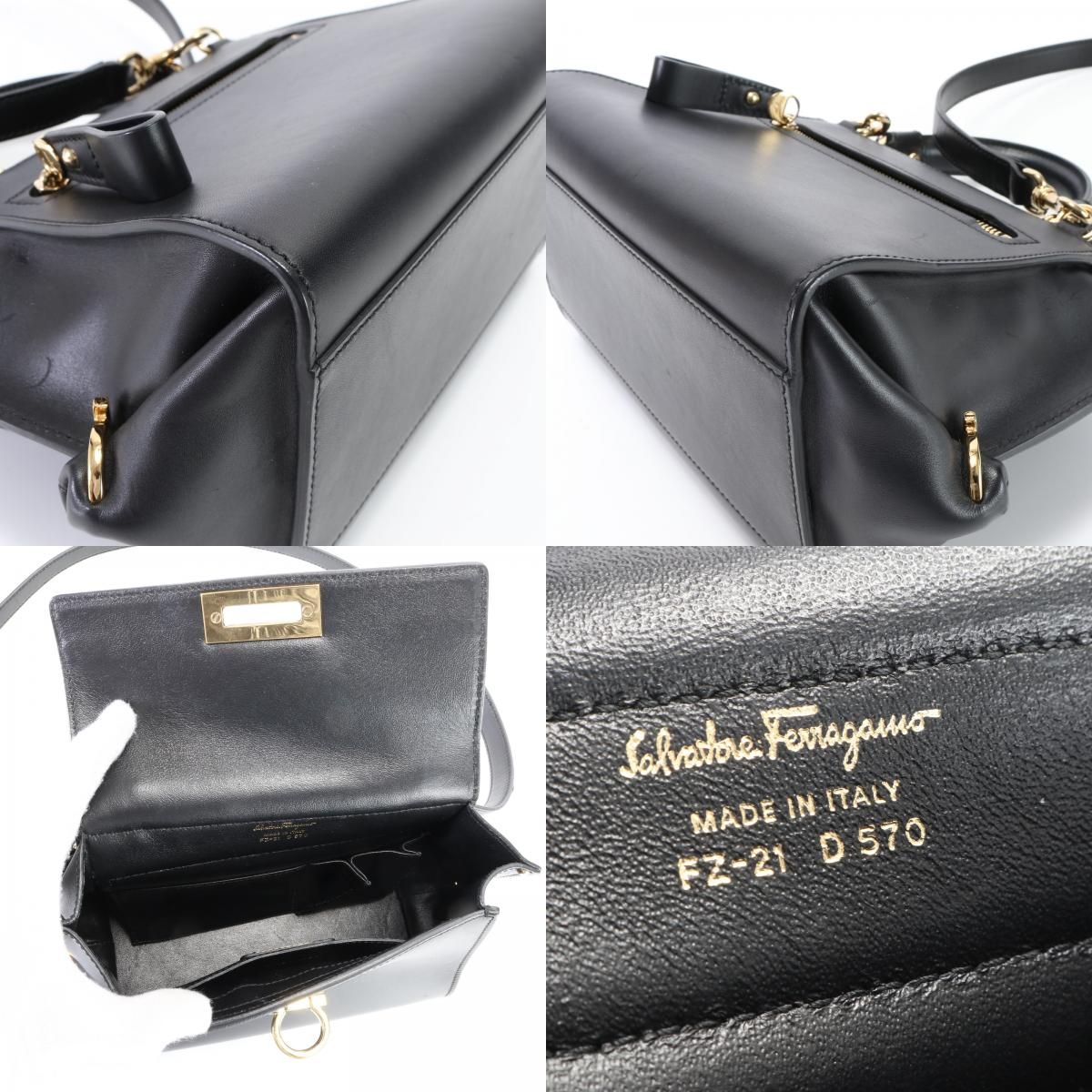 極美品 サルヴァトーレフェラガモ ガンチーニ レザー 2WAY ショルダー
