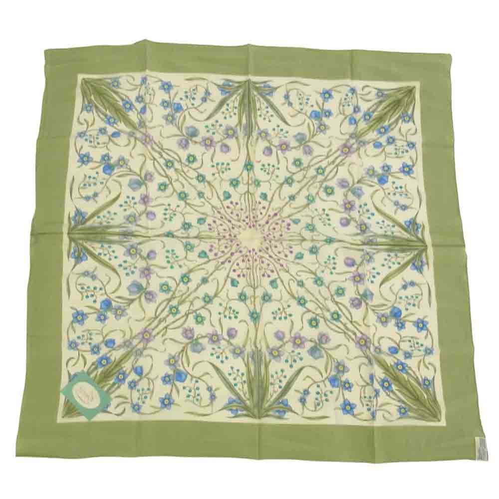 GUCCI グッチ シルク100％ フラワー 花柄 蝶 スカーフ【中古