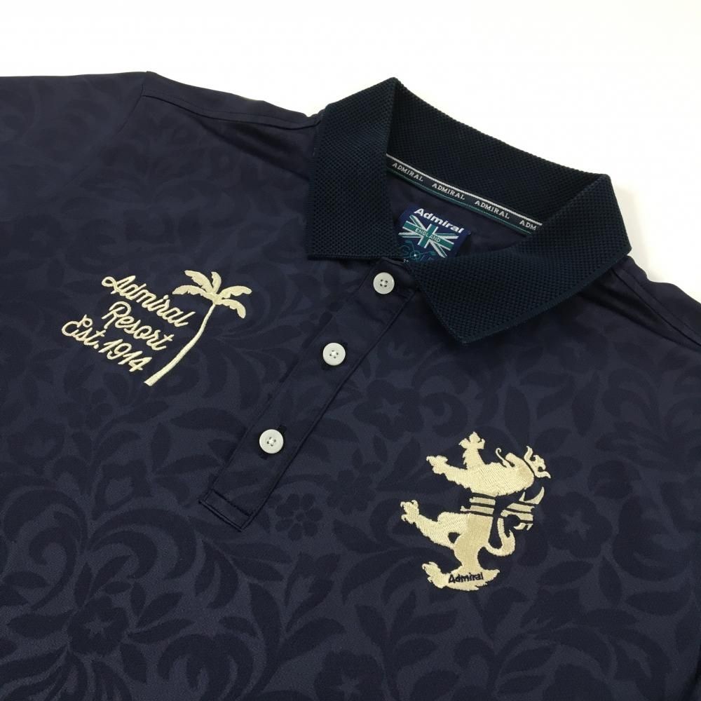 Admiral golf ネイビー　半袖　ウェア Admiral Golf アドミラルゴルフ シャツ モックシャツ メンズ