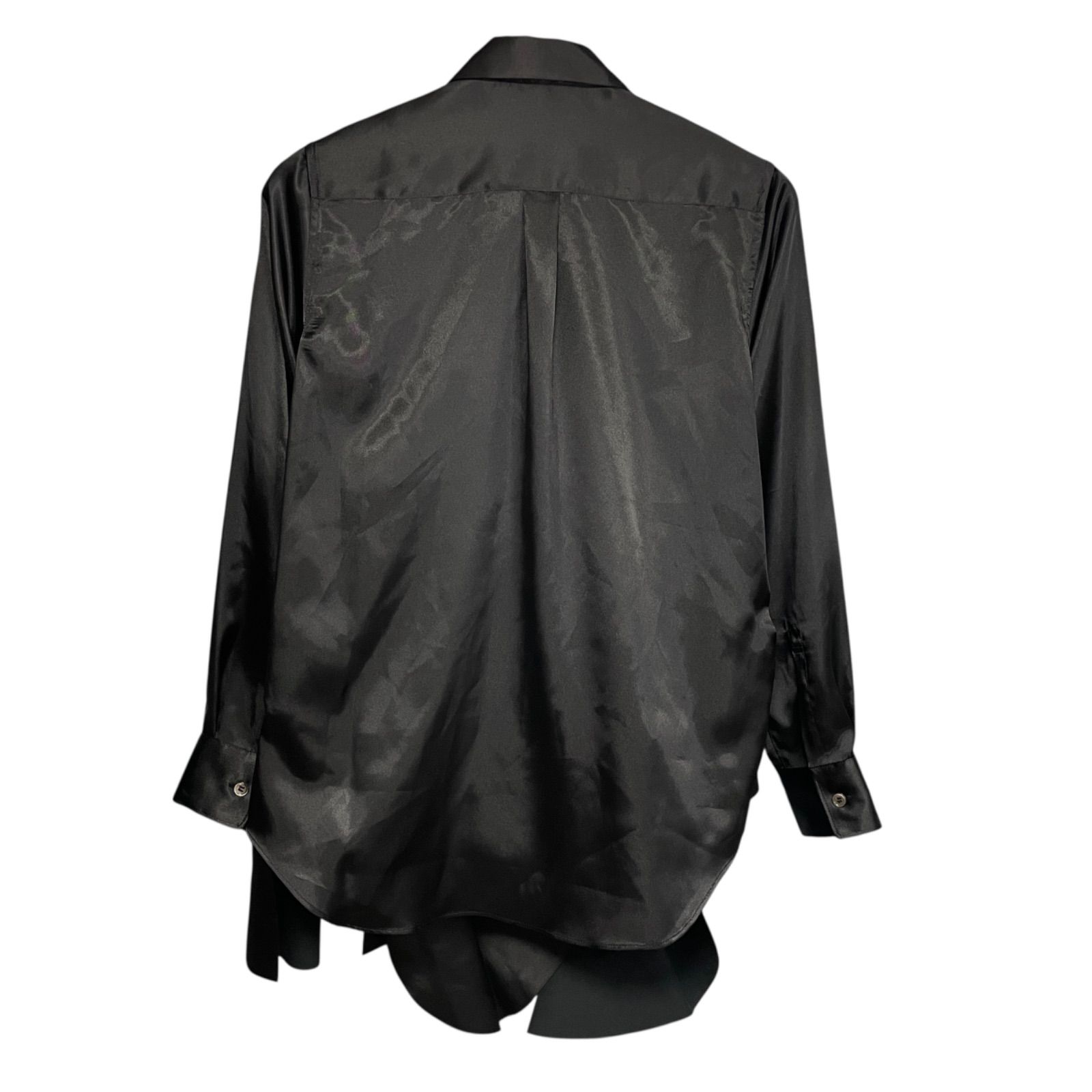 定価59400円 COMME des GARCONS サテンフリル付きシャツ RO-B019