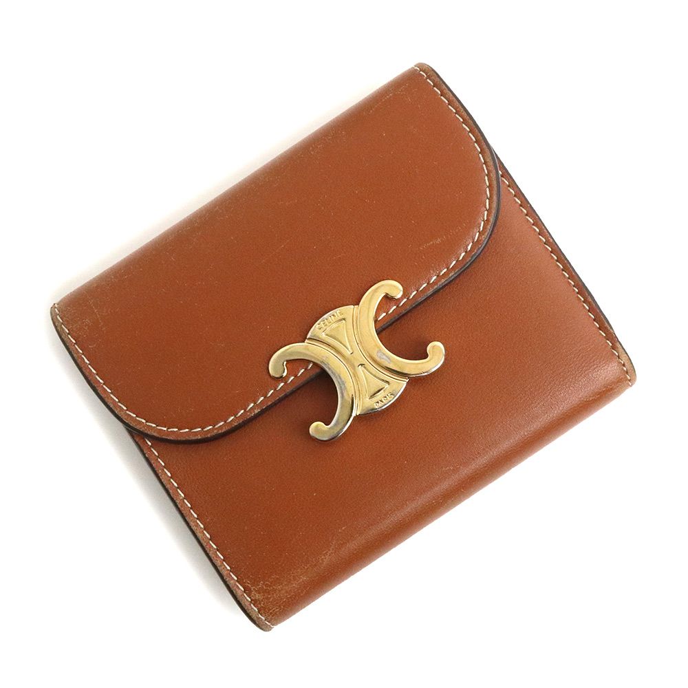 ⭐新品⭐ セリーヌ CELINE 三つ折り財布レザー トリオンフ やかましく 