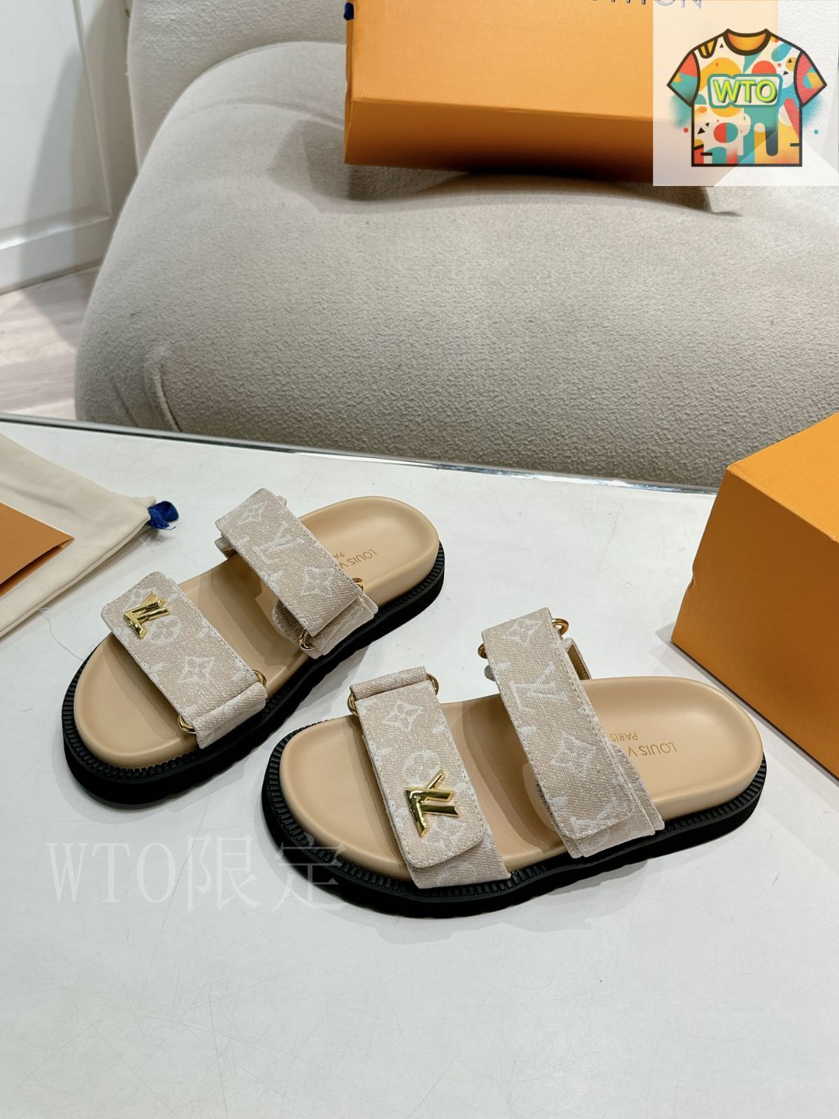 【エレガント☆】Louis Vuittonサンセット コンフォートサンダル Louis Vuitton ルイ・ヴィトン サンセット コンフォート