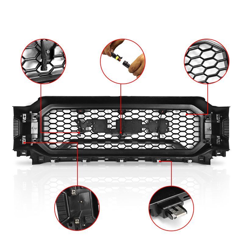 21 フォードF150用シェルビーLEDライト付きフロントグリル改装用