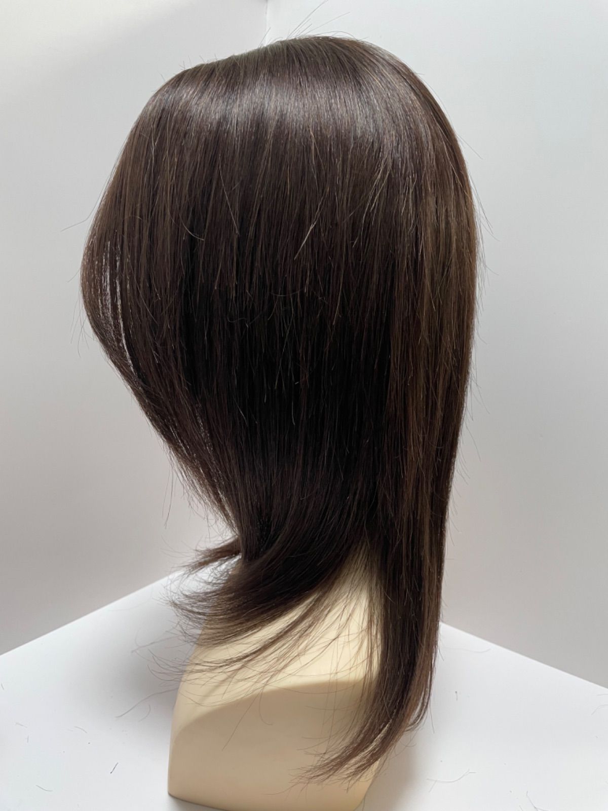 フルウィッグ人毛 医療ウィッグ鎖骨ミディアム