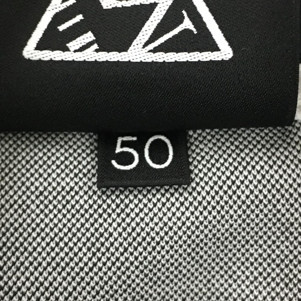 超美品】マークアンドロナ 半袖ポロシャツ 白×黒 ロゴ総柄 スナップ