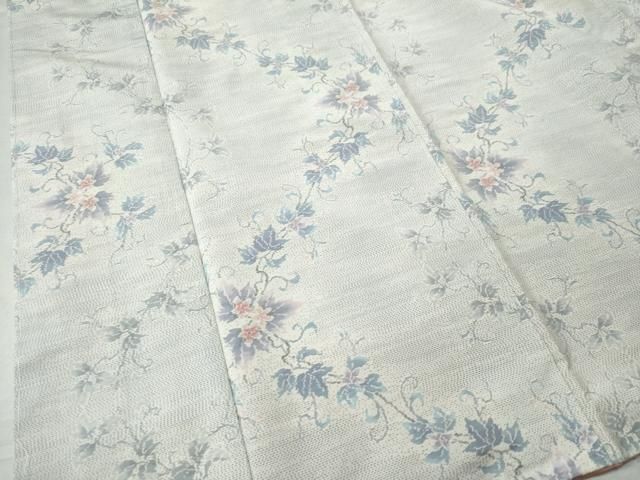 平和屋着物○本場大島紬 白大島 総絣花唐草文 正絹 逸品 未使用