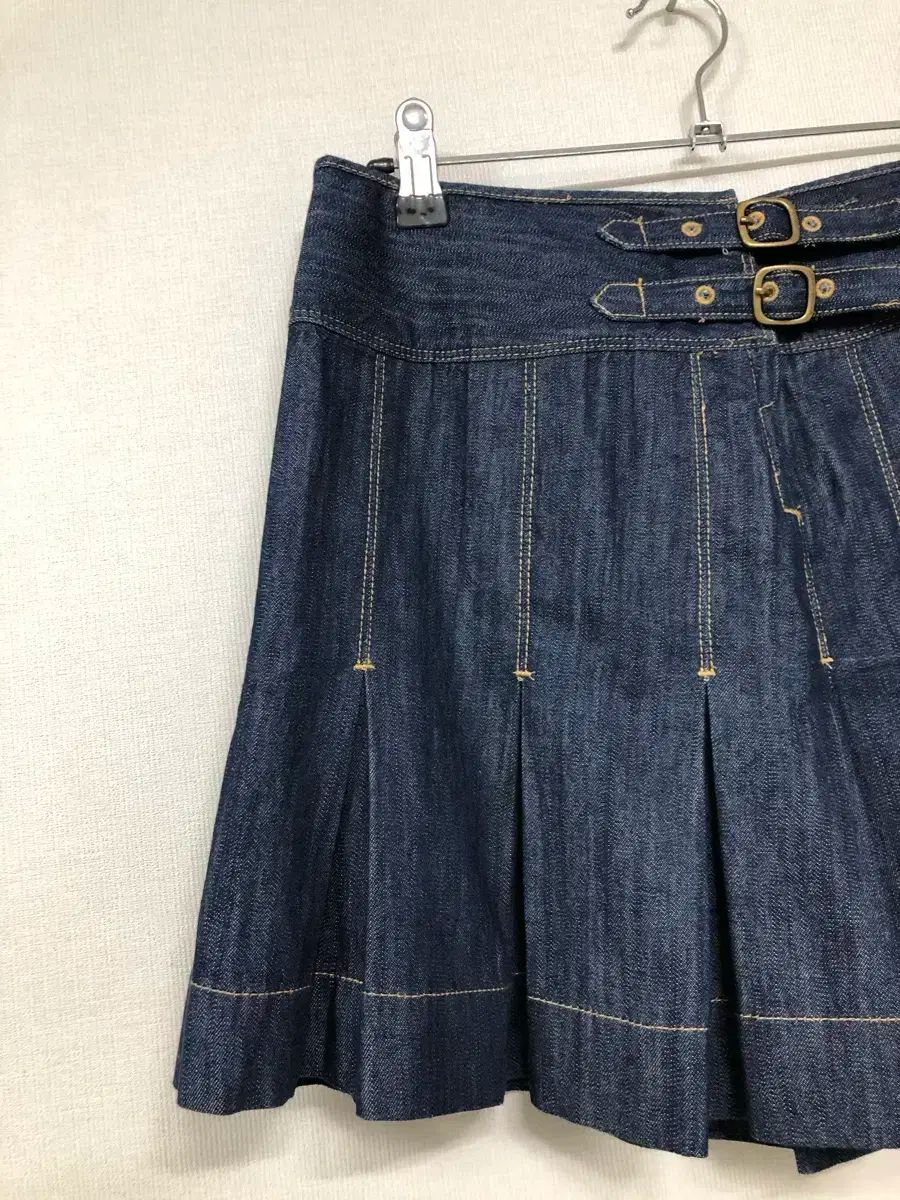 ポロ ジーンズ Ralph Lauren ラルフローレン シンチバッグ デニム プリーツ ミニ スカート 28 ー 29