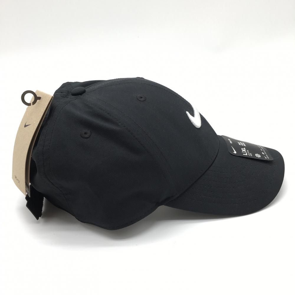 【新品】ナイキ キャップ 黒×白 ロゴ刺しゅう DRYFIT L/XL 57-59cm ゴルフウェア 2023年モデル NIKE