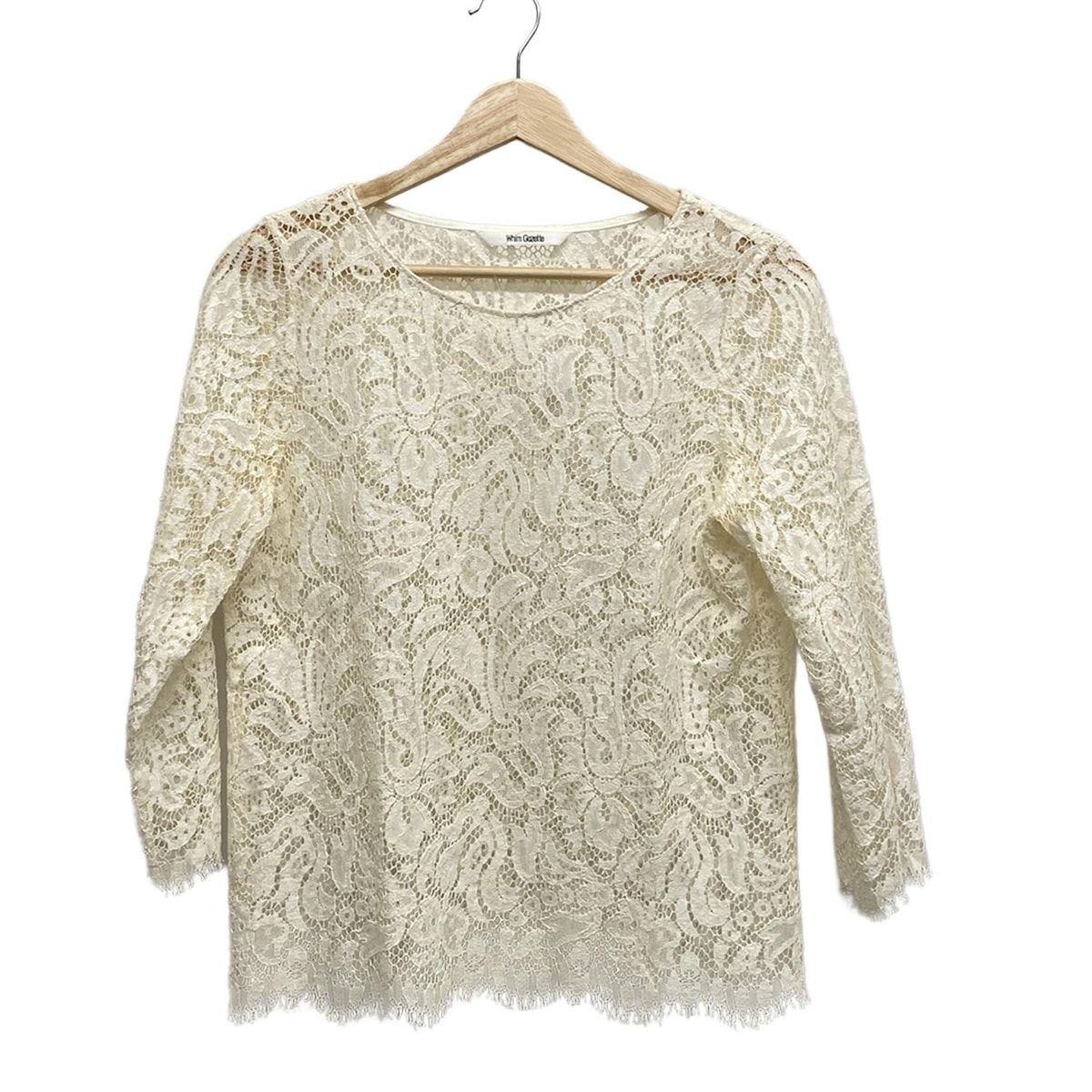 whim gazette ウィムガゼット 長袖カットソー サイズF レディース - アイボリー クルーネック