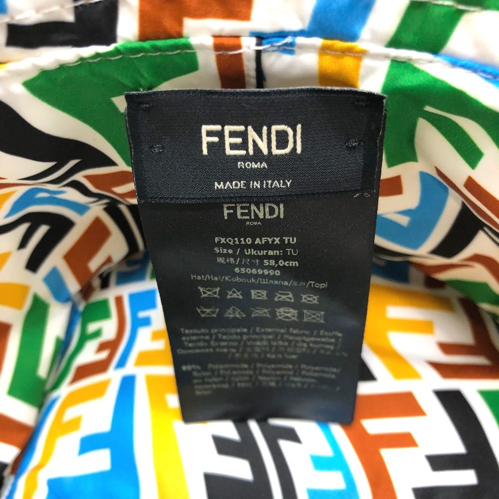 フェンディ ズッカ バケット フェンディ ズッカ 帽子 バケットハット ナイロン ベージュ