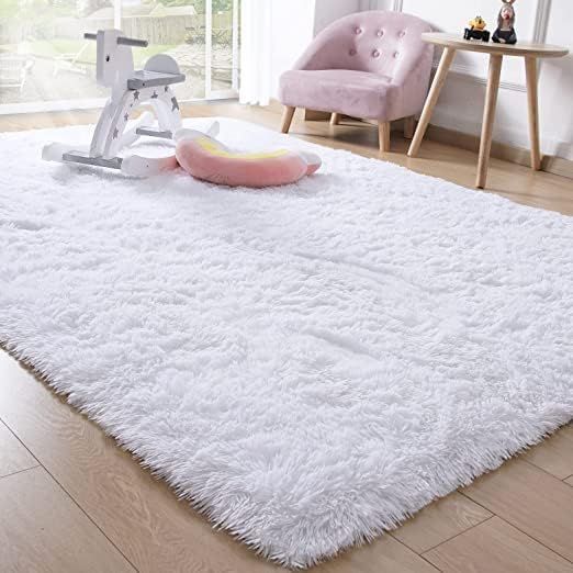 カーペット ふわふわ ラグマット 北欧 ラグ シャギー 洗える 120x160cm 約1.5畳 白 無地 柔らか 滑り止め付 輝点 防ダニ 防臭 防音 抗菌 モノクロ 床暖房対応 長方形