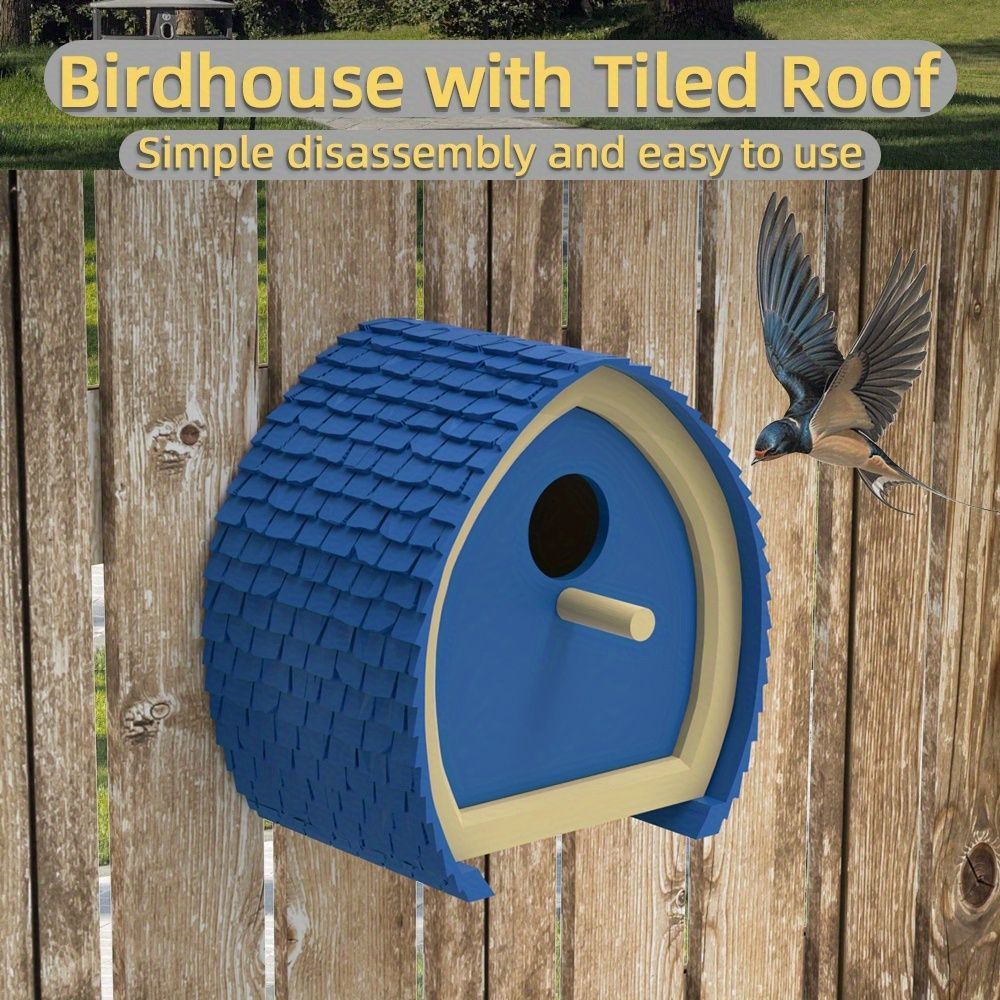 巣箱 鳥の巣 鳥の巣箱 バードハウス バードルーム 鳥用品 鳥かご 巣箱 庭園 自然 装飾 壁掛け 休憩所 ミニハウス ユニーク プラスチック 青 カーキ 止まり木 庭装飾 ギフト プレゼント