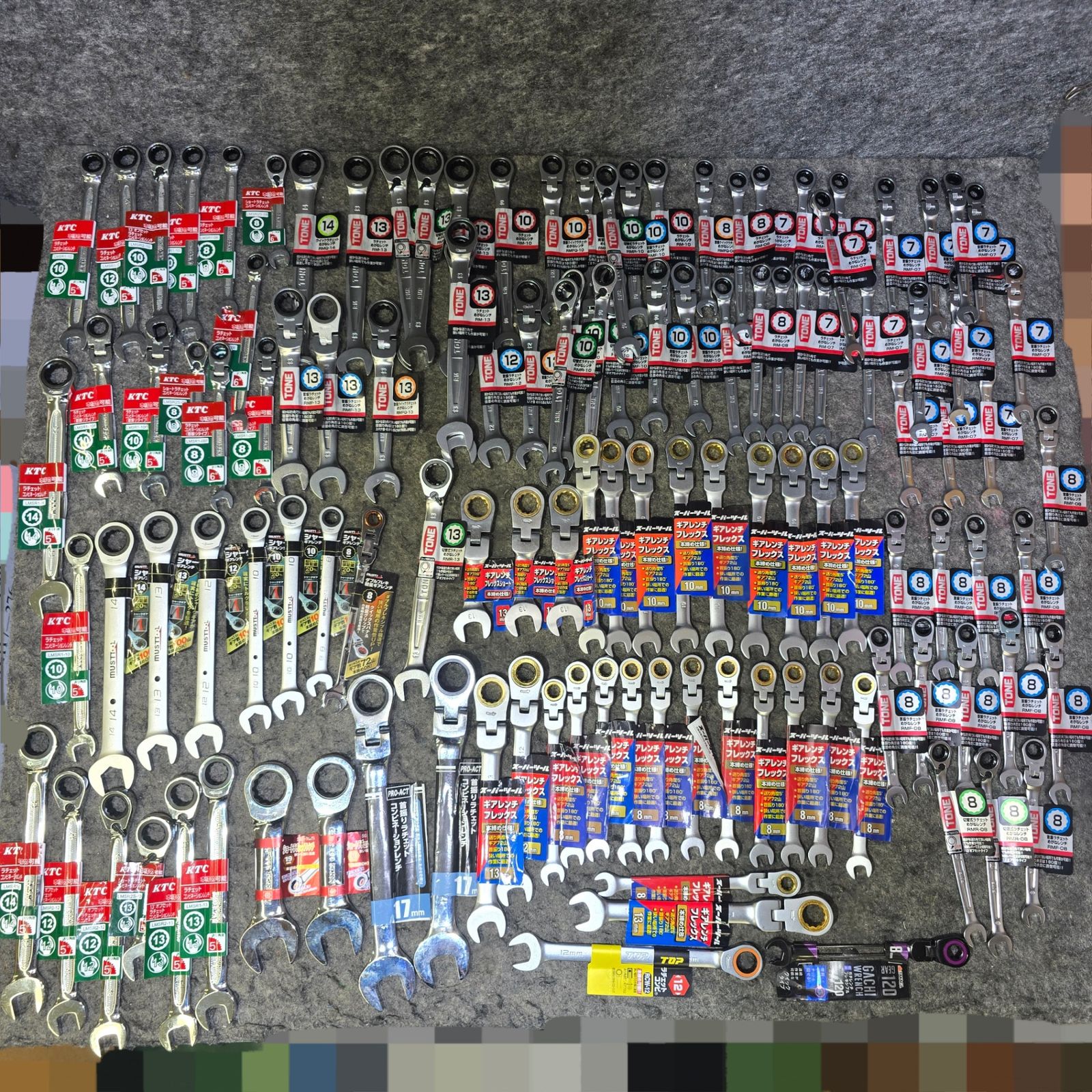 ♥品 まとめ売り ブランド ギアレンチ ラチェット めがね 約120本 サイズ混合 KTC TONE スーパーツール MUSTTOOL 桶川店