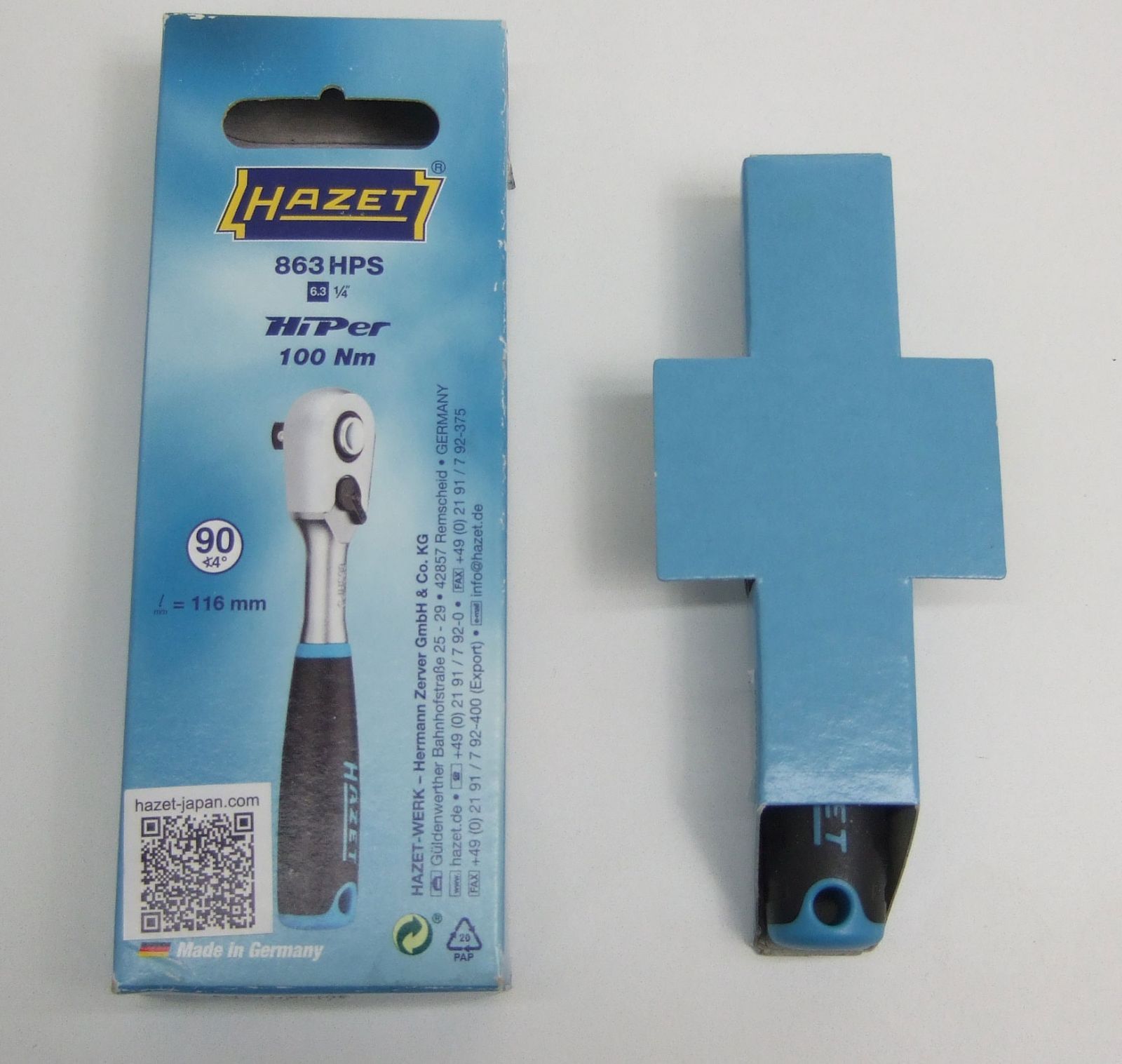 HAZET ハゼット 863HPS 1/4 Hiper クイックリリースラチェットハンドル 