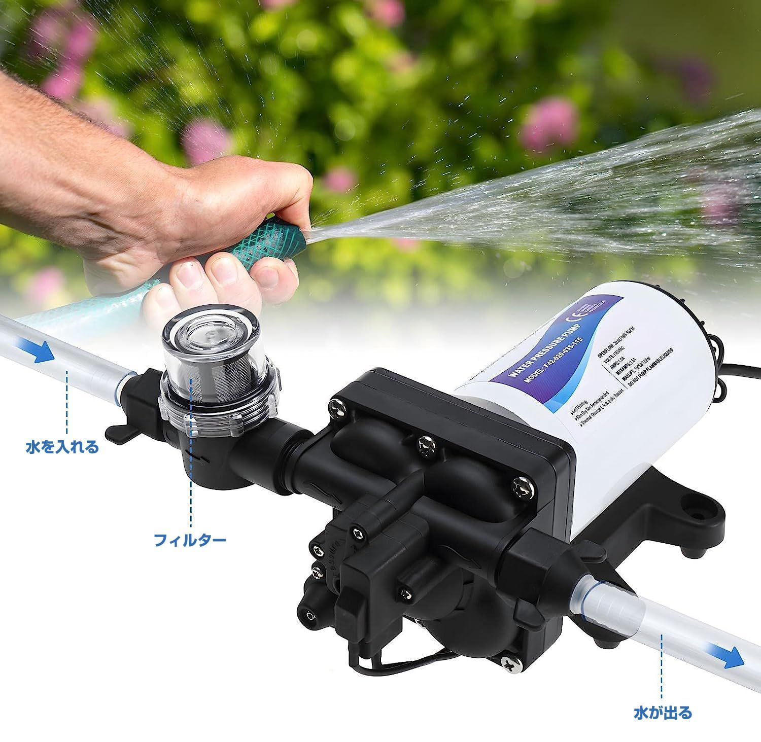 静音小型ハイパワー井戸ポンプ 自動給水電動井戸ポンプ 最大給水深9m