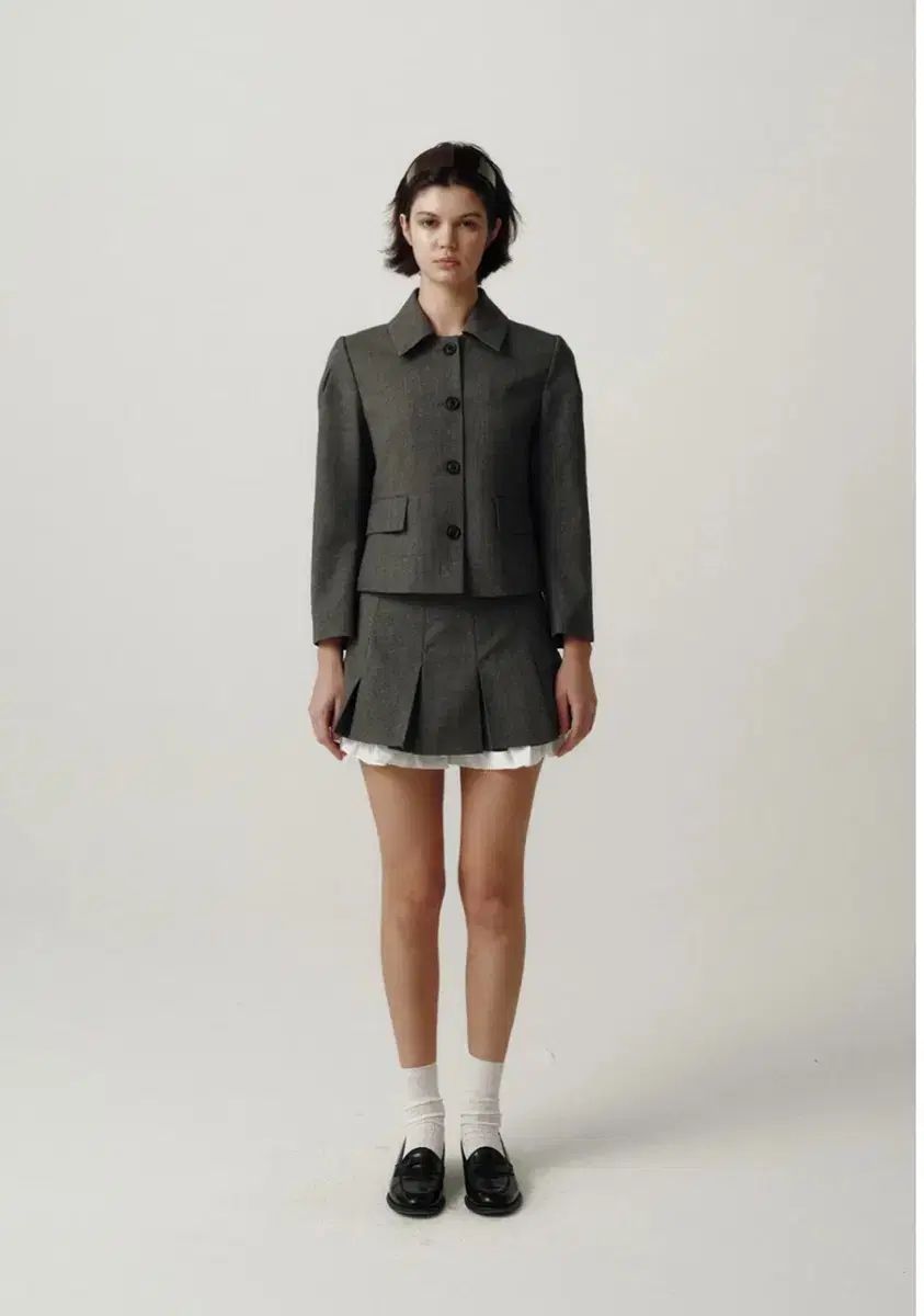 The Barnnet ザ バーネット Classic Grey Pleated Mini Skirt s サイズ