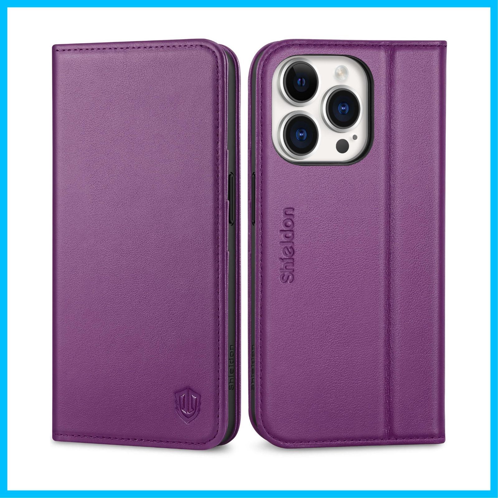 在庫セール】SHIELDON iPhone 15Pro 対応ケース 手帳型 本革 あいふぉ ... 【色: ブラック】SHIELDON iPhone 15 対応ケース 手帳型 本革
