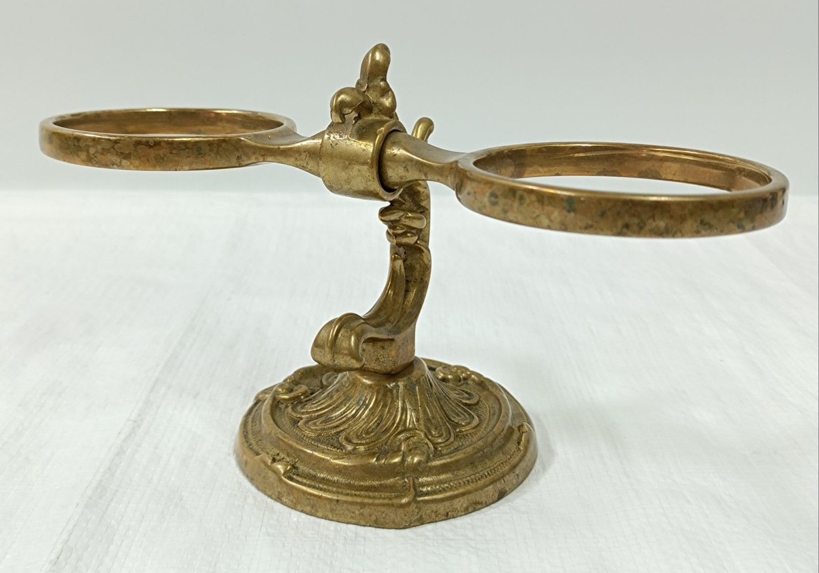 古い イタリア製 真鍮 陶器製 ソープディッシュ-タンブラー お洒落