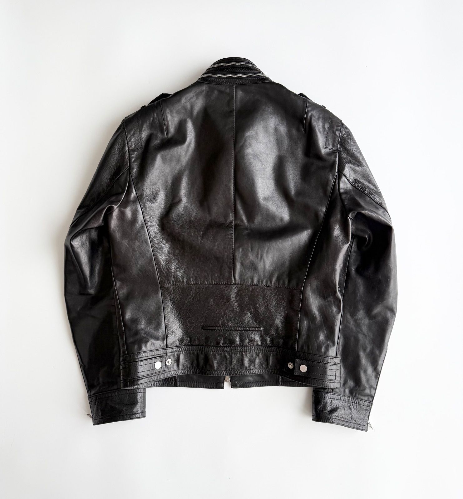 FW2008 Neil Barrett leather jacket ニールバレット 2008年 archive アーカイブ レザージャケット ランウェイ ジップ ジップライダース ジャケット 00s