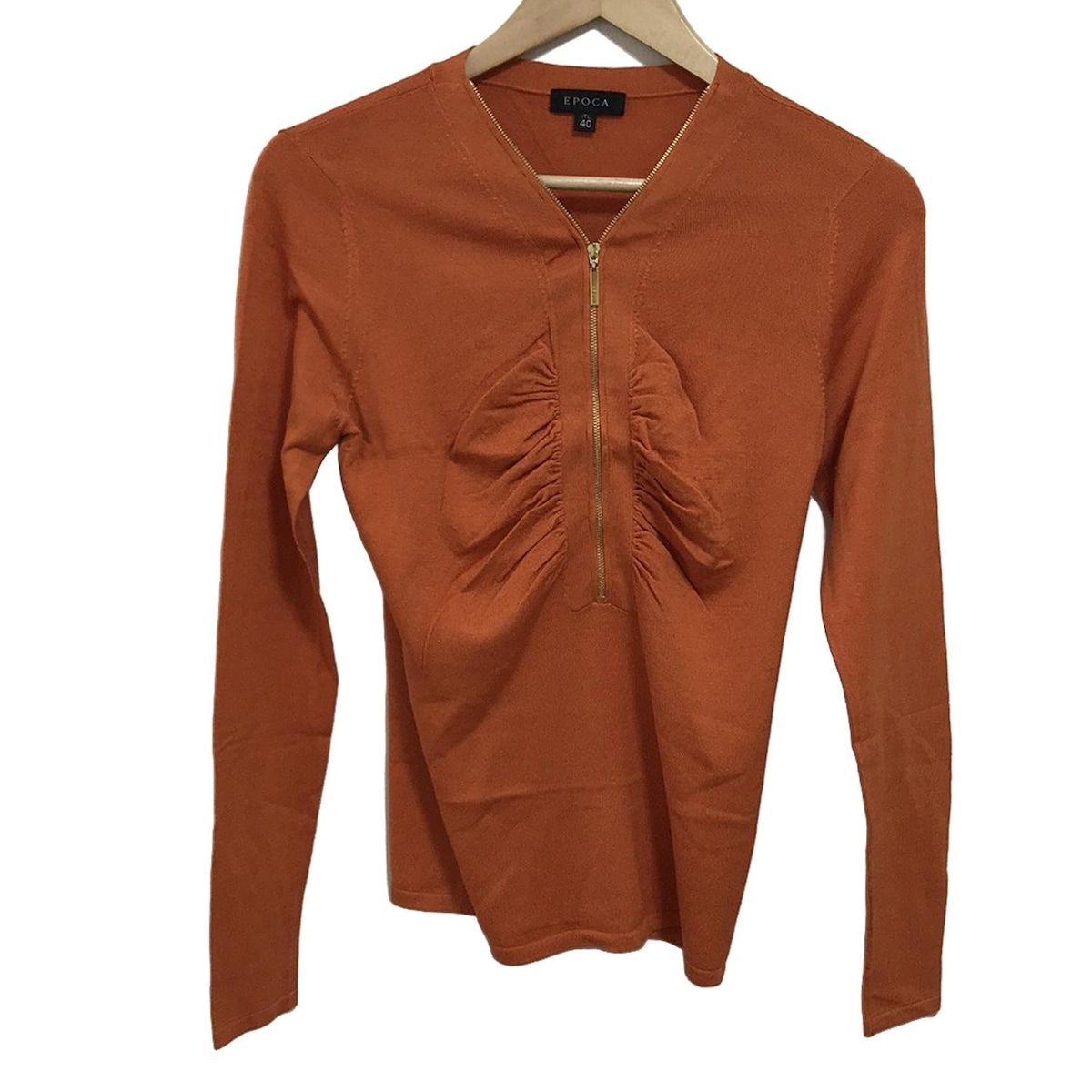 EPOCA エポカ 長袖セーター サイズ40 M レディース - オレンジ Vネック
