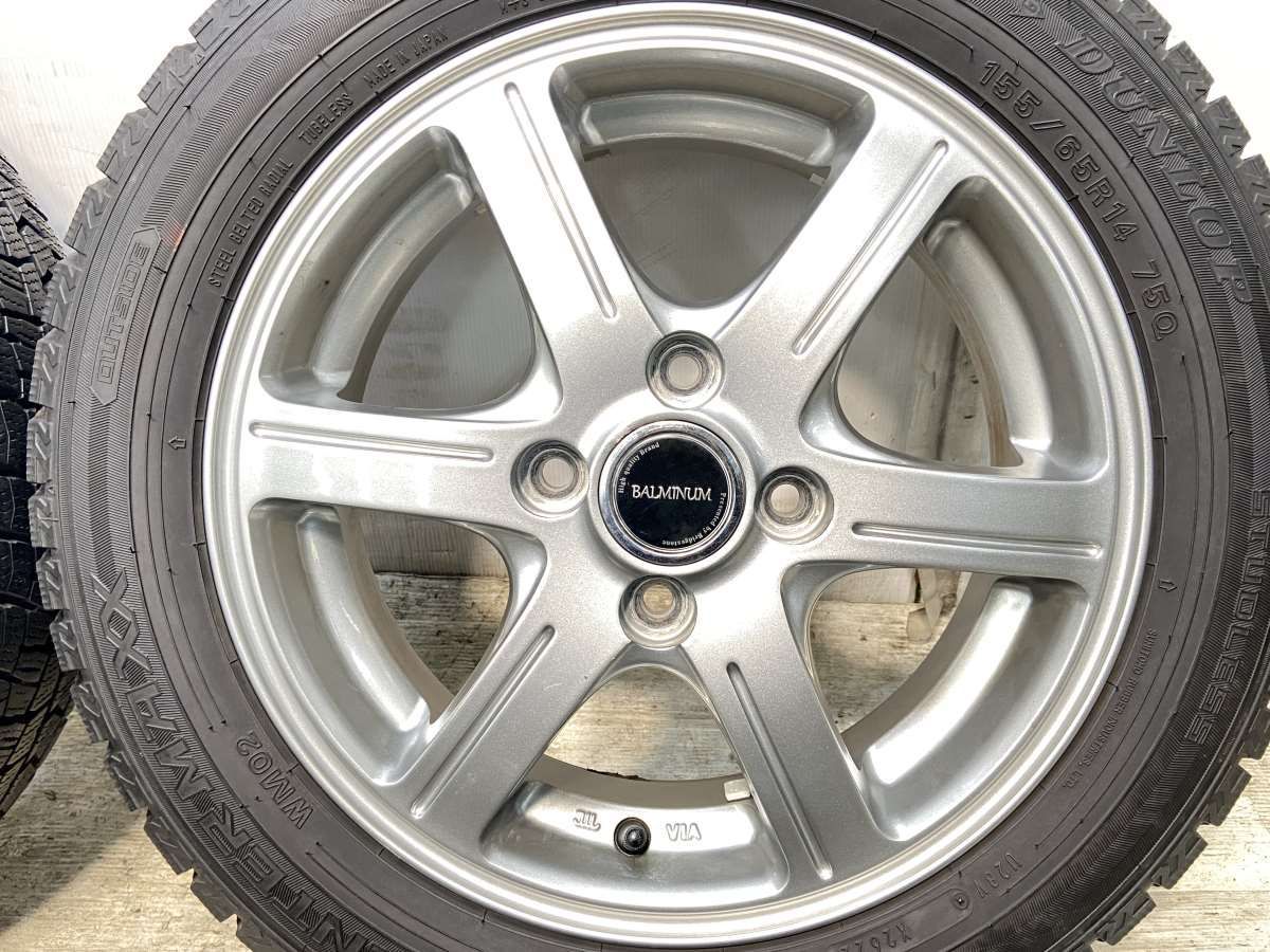 155/65R14 nダンロップ ウィンターマックス WM02 n BALMINUM n14x4.5