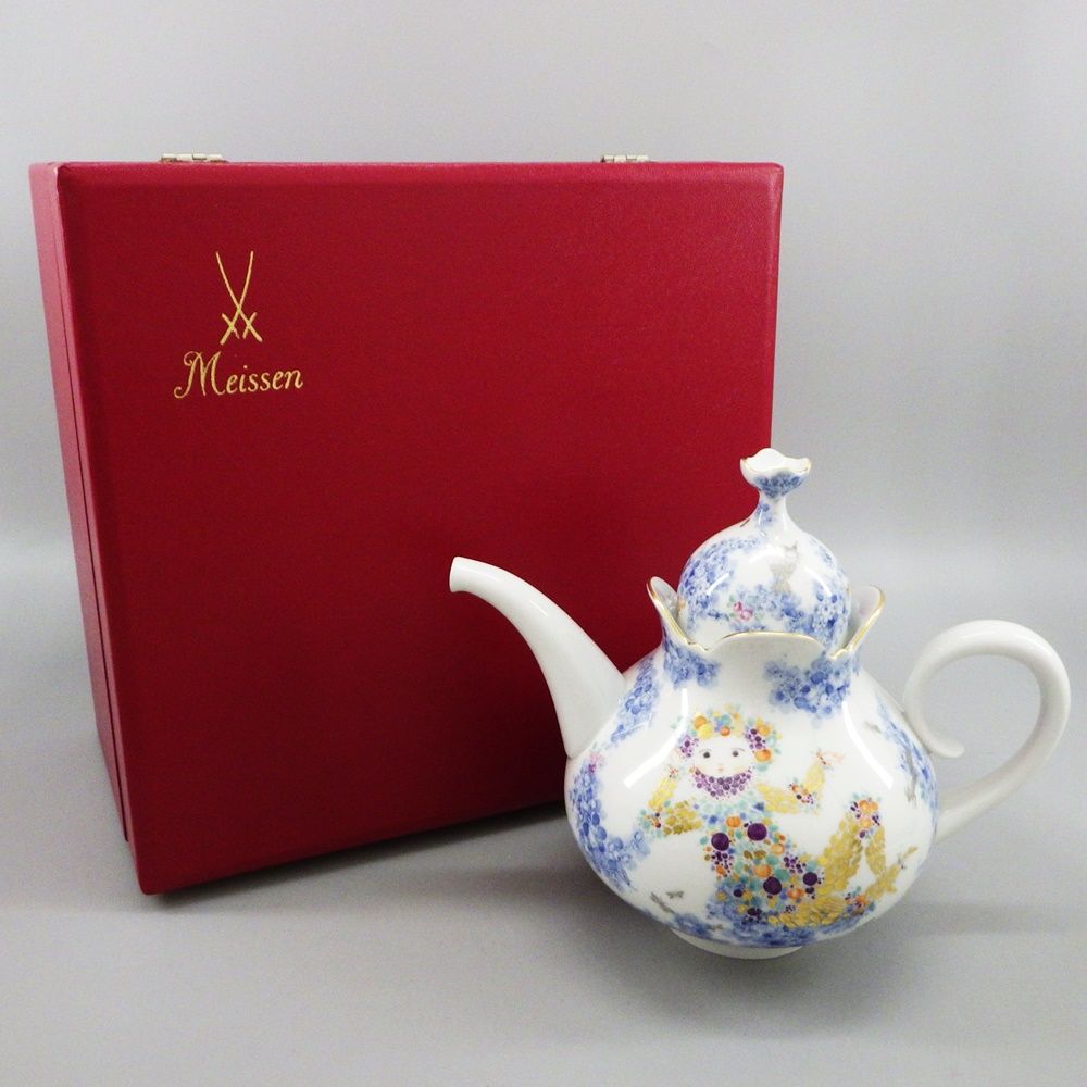 MEISSEN - Meissen マイセン ミッドナイトサマードリーム 真夏の夜の夢 ティーポット  ポット 箱付き 陶器  食器【中古】【送料無料】 Meissen マイセン ミッドナイトサマードリーム 真夏の夜の夢
