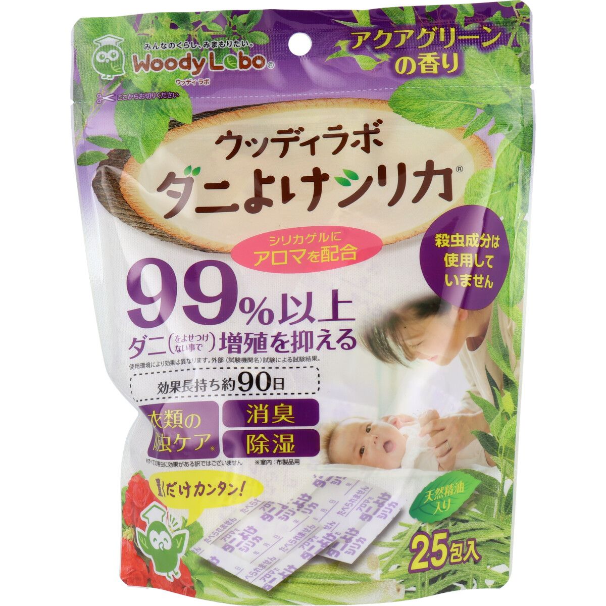 美浜卸売-ORS5426 ウッディラボ ダニよけシリカ アクアグリーンの香り 25包入×6個セット