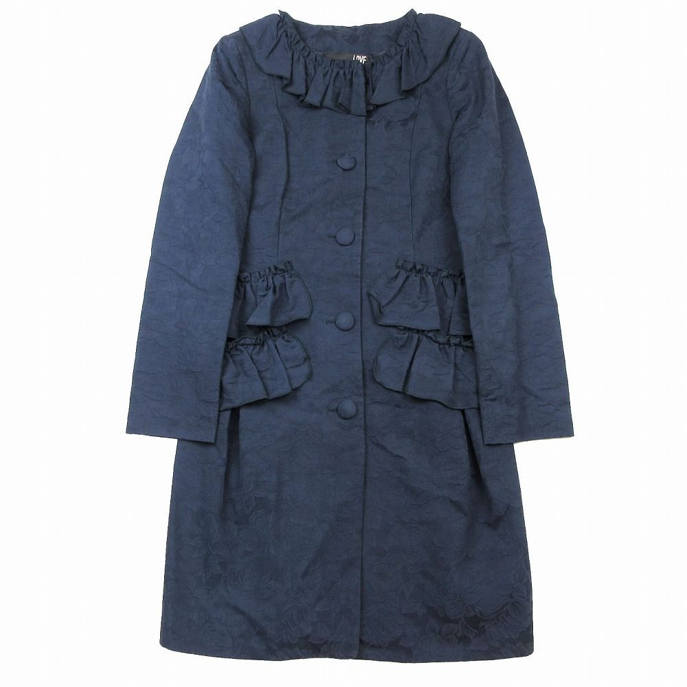 ラブモスキーノ LOVE MOSCHINO 花柄 ジャガード フリル ノーカラー