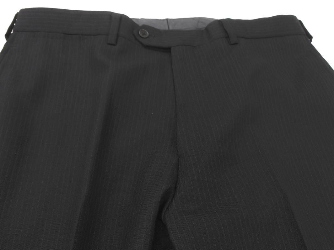 大きいサイズ 23区 セットアップ スーツ パンツ 44 黒 ストライプ セットアップ パンツスーツ レディース おしゃれ ストライプ