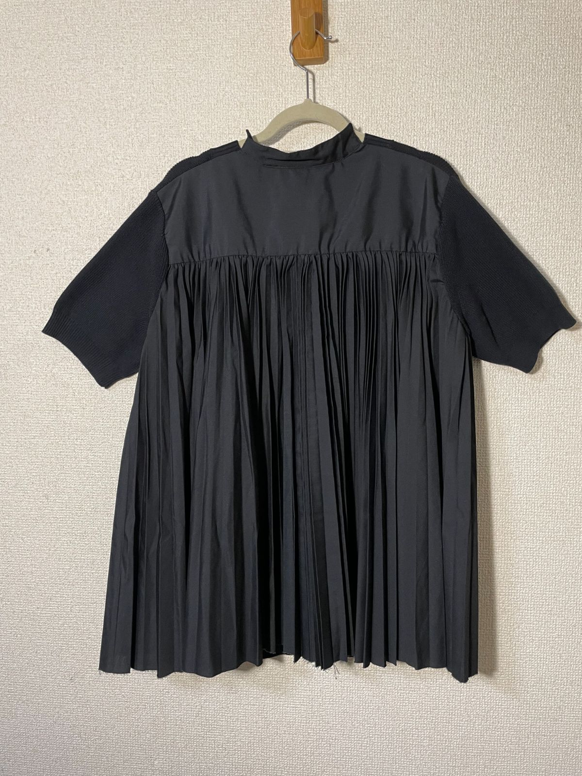 sacai・サカイ◆プリーツブラウス sacai 良品 サカイ 長袖 シアー プリーツ シャツ ブラウス 1