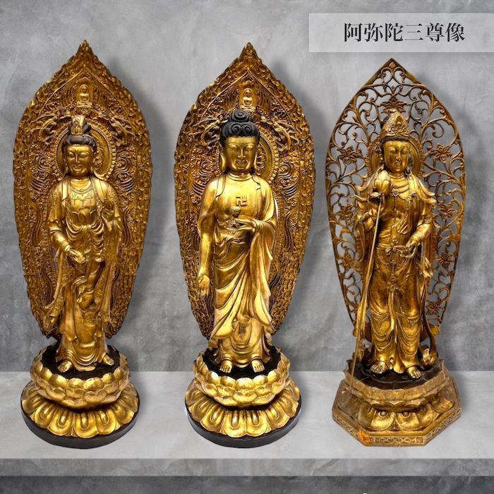 最高級 超大型 厚く 薬師三尊立像 祈る厄除 仏教工芸品 如来観音