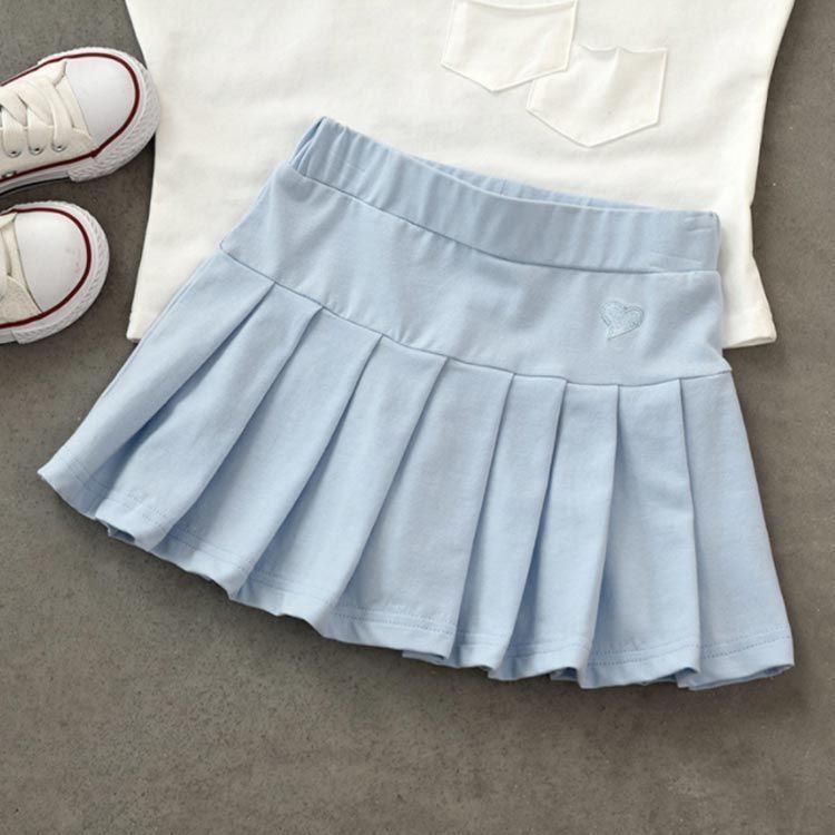 スカート 子供服 プリーツスカート スカッツ キッズ 女の子 ボトムス パンツインスカート カジュアル ジュニア シンプル ガールズ 夏服 ミニスカート スカパン 子ども服 お出かけ 普段着 通園 通 pop825