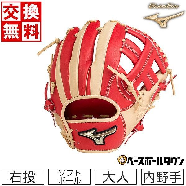 新品！ミズノ グローバルエリート ソフトボール グローブ 右投げ 内野手 苦しく