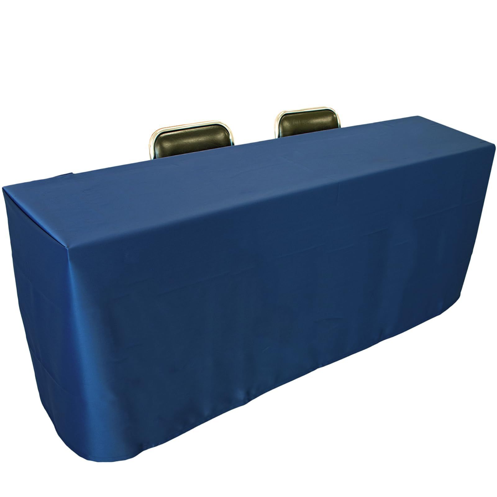 新着商品 セット品 テーブルクロス 長机用 2枚セット ボックス型用 | 145×320cm | ネイビー 防炎加工 無地 会議テーブル イベントや展示会にも