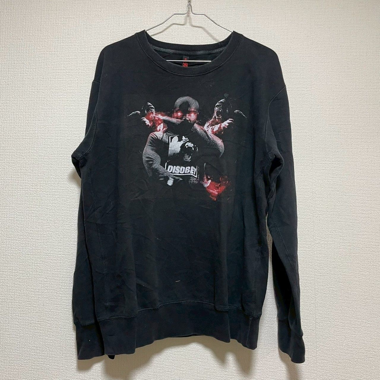 Famous トレーナー 長袖 M ブラック スウェット ビッグプリント 
