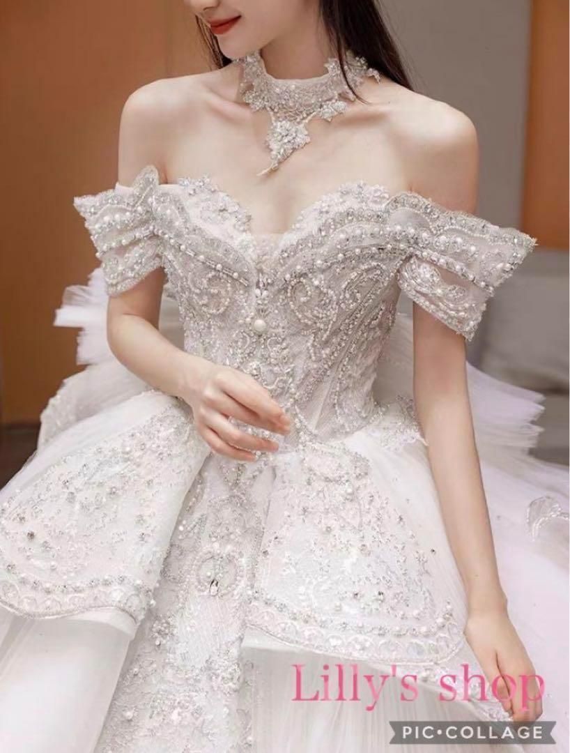 プロノビアス ウエディングドレス Aライン 値下げしました