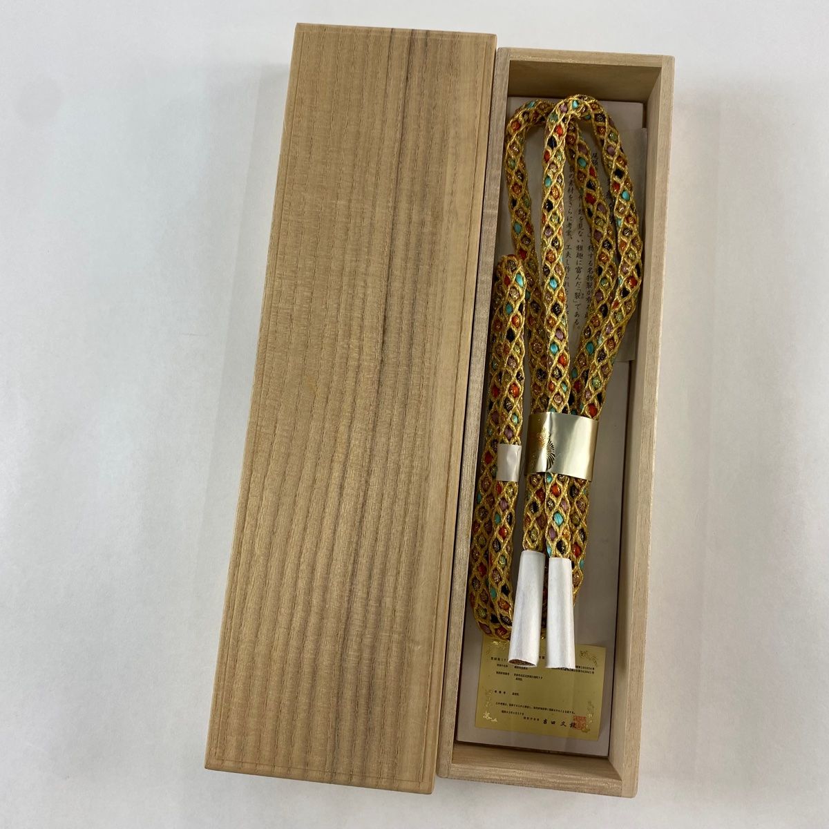 208ms42, 208ms44 △桝屋高尾 高尾弘 純金帯締め 金糸△未使用品 208ms42, 208ms44 △桝屋高尾 高尾弘 純金帯締め 金糸△未使用品