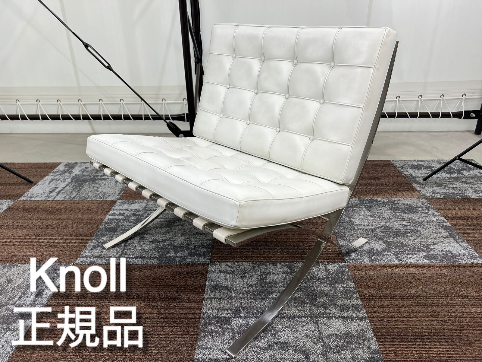 定価160万! 名作 良品 正規Knoll 白 バルセロナ チェア②オットマン