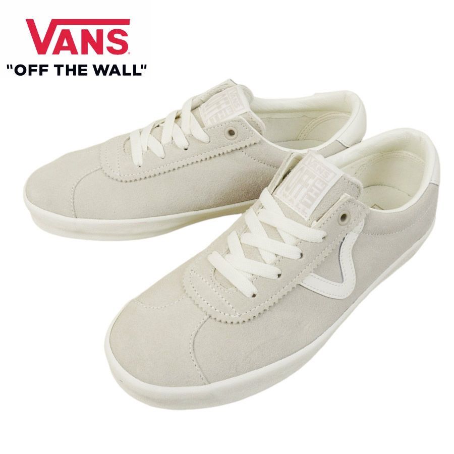 VANS スニーカーVANS ヴァンズ バンズ【箱なし】SPORT LOW  スポーツ ローSUEDE FRENCH OAK/MARSHMALLOWスエード フレンチオーク/マシュマロベージュ 白 淡色 ロゴ レザーメンズ レディース スウェード 靴 レトロ クラシック ヴィンテージ ヴァンズ バンズ VANS【箱なし】 SPORT LOW スポーツ ロー SUEDE
