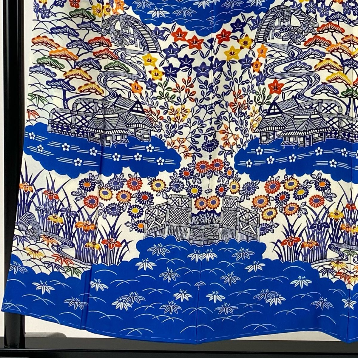 在庫一掃】 訪問着 身丈154cm 裄丈61.5cm S 袷 松竹梅 家屋 染め分け  