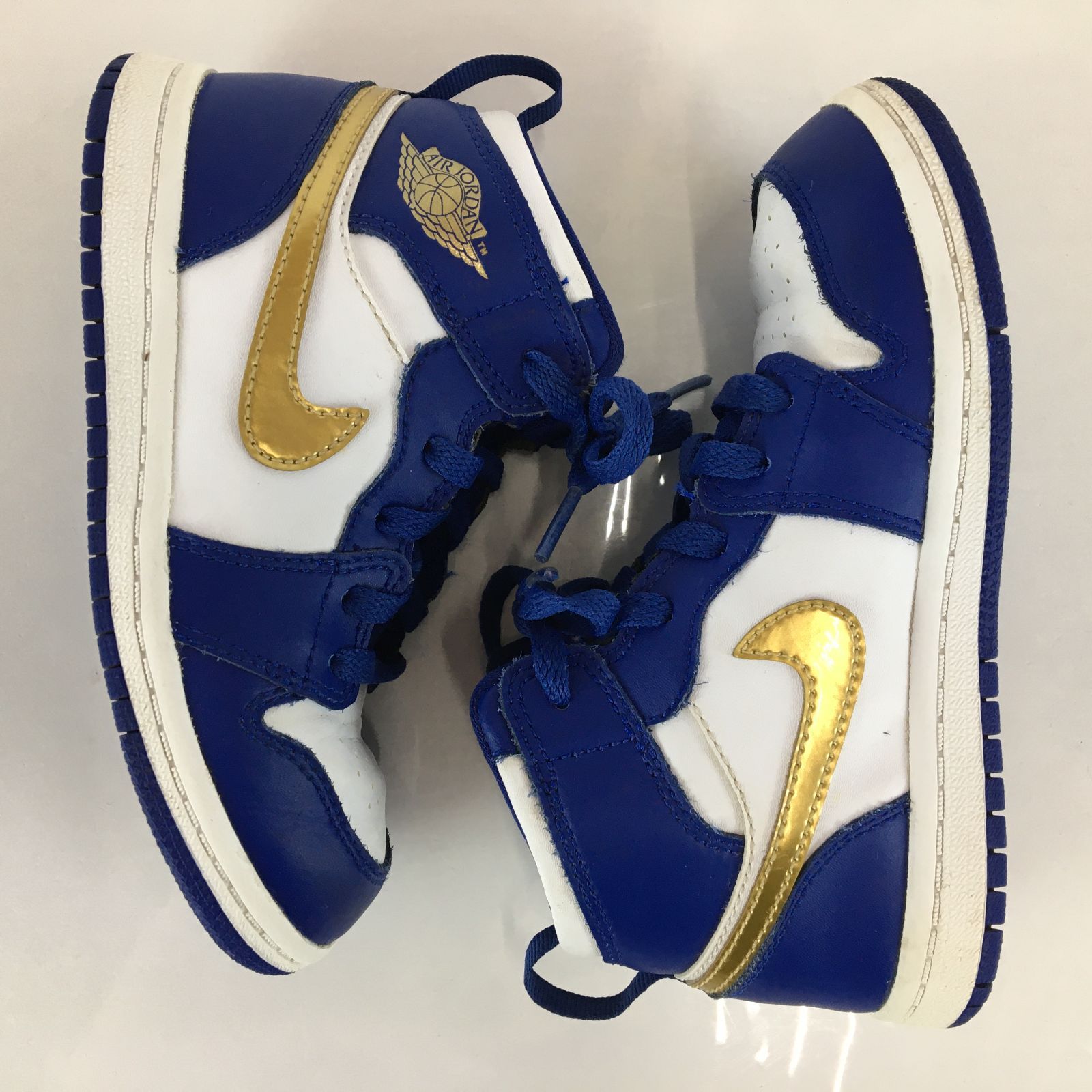 NIKE ナイキ ジョーダン1 キッズ ベビー Jordan 1 Retro High Blue/Gold 705304-406 Size 10C 16cm 00566hi◇138