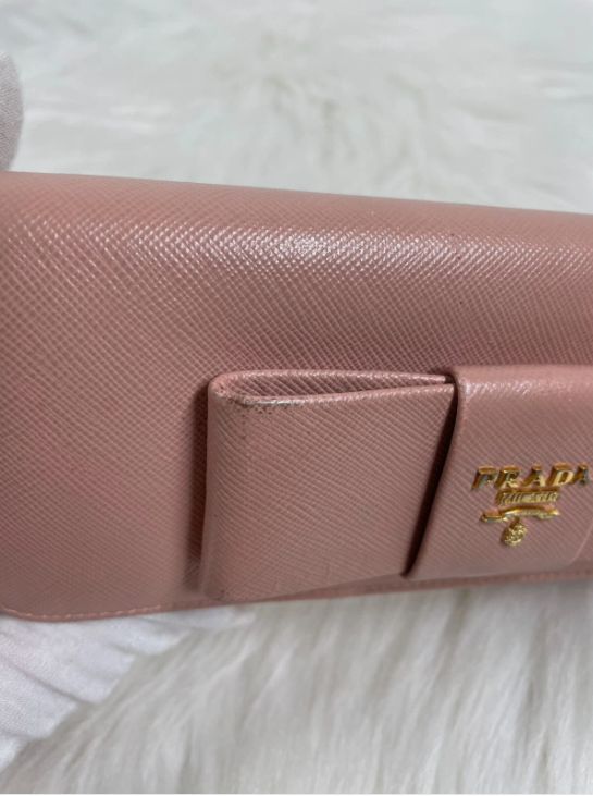 Prada プラダ 長財布 ピンク サフィアーノ ジップアラウンド