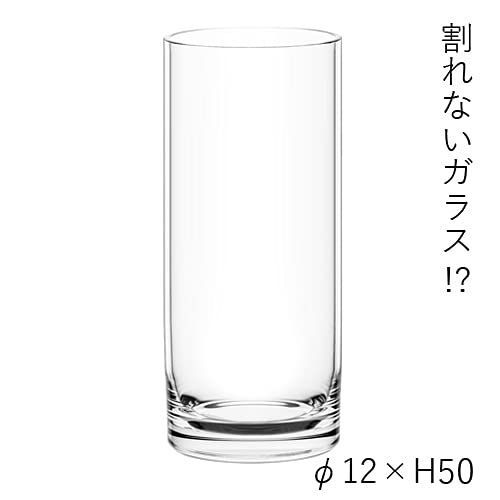 クリア_φ12cm x H50cm FOYER 割れない 花瓶 フラワーベース ...